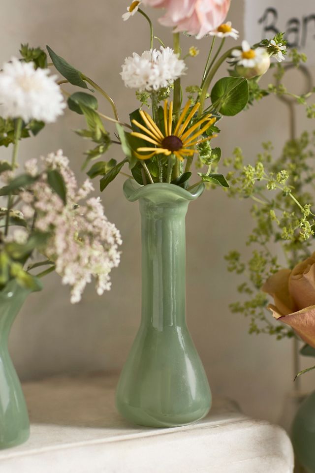 Glass Ruffle Bud Vases, Set of 3 #1