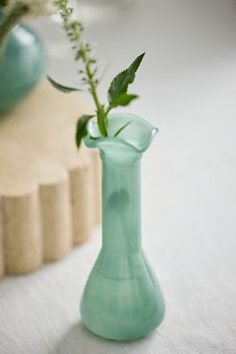 Glass Ruffle Bud Vases, Set of 3