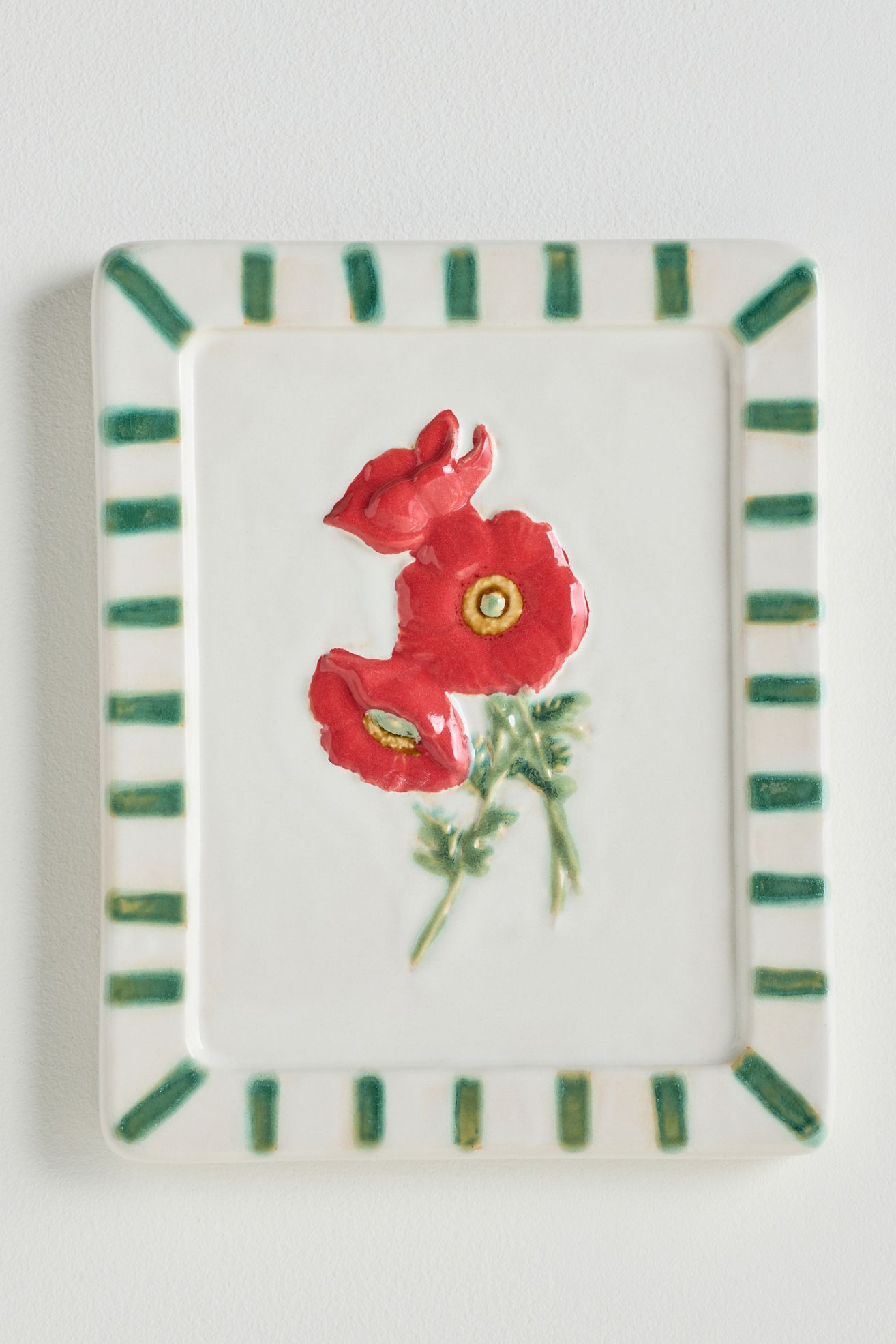Ceramic Flower Gallery Wall Charm - Poppy, One Size