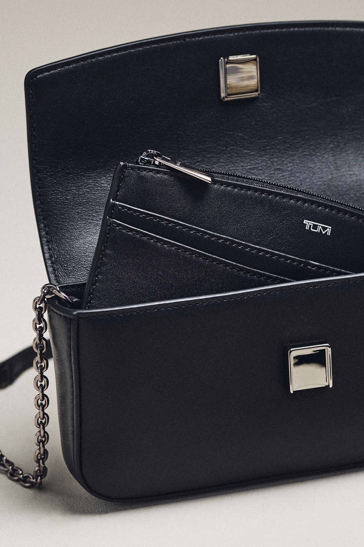 TUMI Leather Chain Crossbody Bag