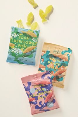 BonBon Sour Mix Fish Candy, Set of 3