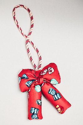 Vera Bradley Plush Puffy Bow-shaped Bag Charm In Red