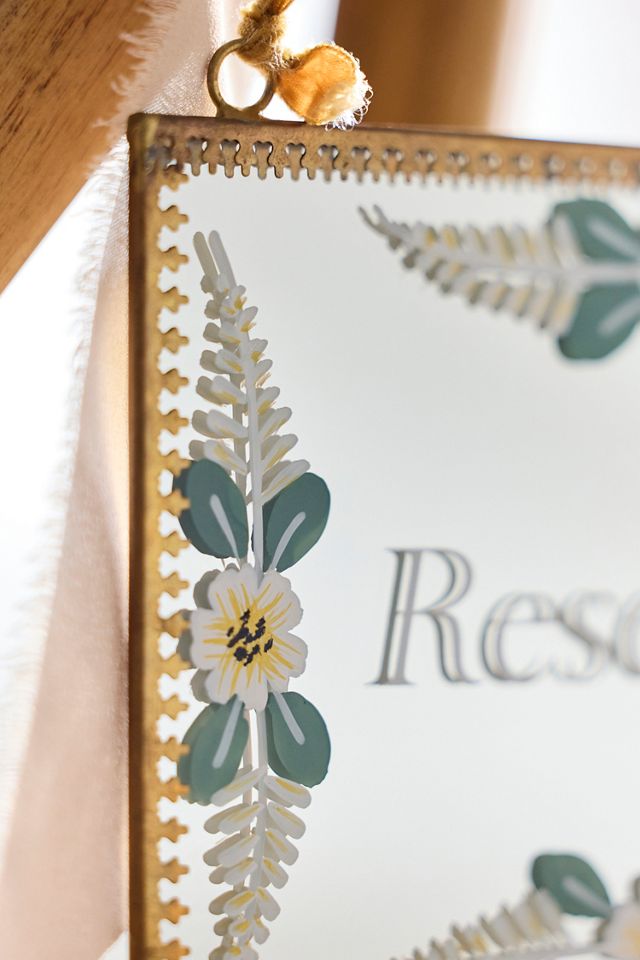 Floral Mirror Reserved Sign #1