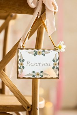 Floral Mirror Reserved Sign