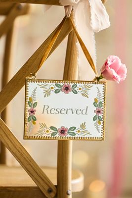 Floral Mirror Reserved Sign