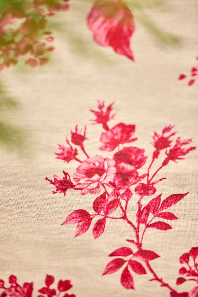 Cherry Floral Linen Runner #1