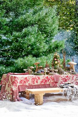 Cherry Floral Linen Tablecloth