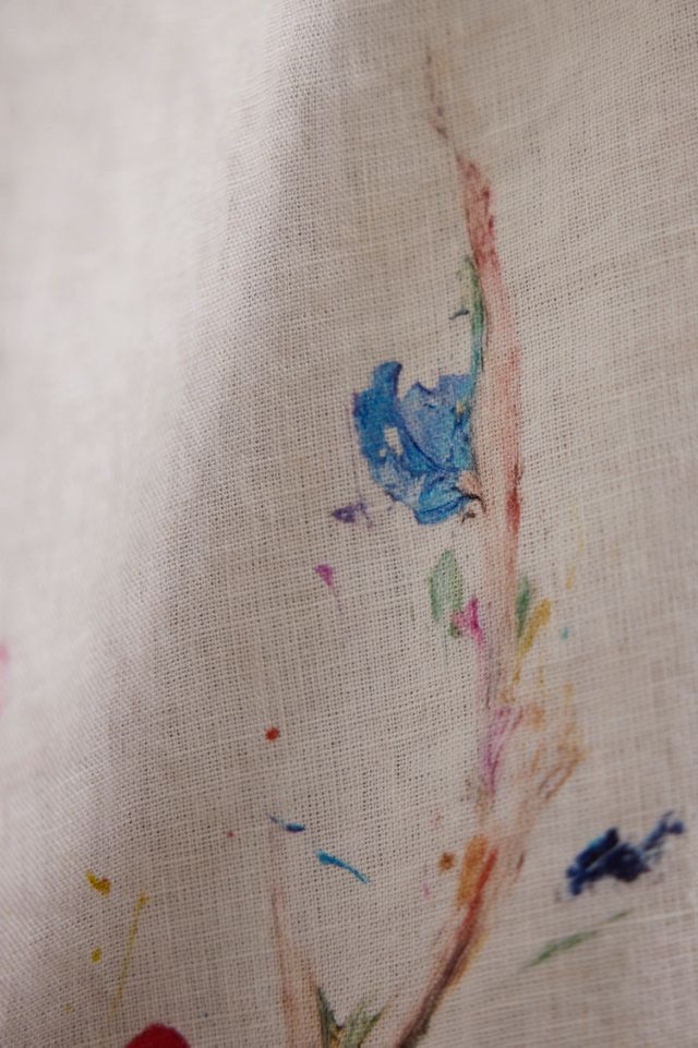 Painterly Deer Linen Dish Towel #2