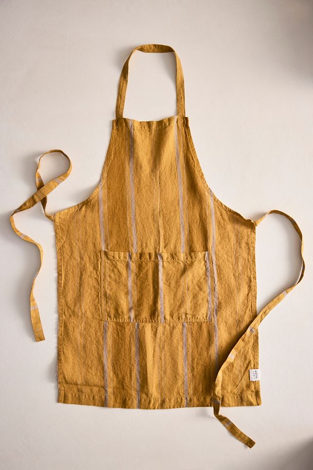 Amber Stripe Linen Apron #2