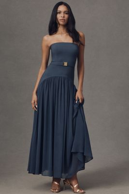 Hutch Carmel Strapless Belted Drop-Waist Maxi Dress
