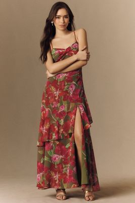 Hutch Jamila Sleeveless Twist-Front Side-Slit Maxi Dress