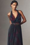 Hutch Bromley Pleated Strapless A-Line Maxi Dress