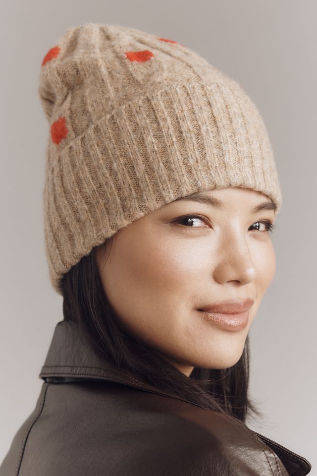 By Anthropologie Polka Dot Cable Beanie #1