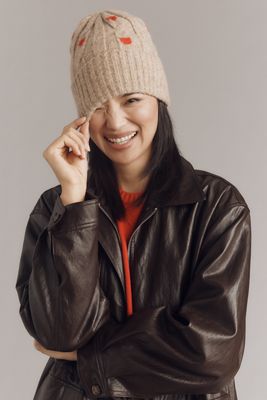 By Anthropologie Polka Dot Cable Beanie