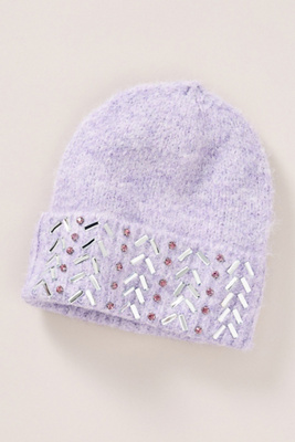 By Anthropologie Tonal Gem Beanie In Purple