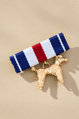 By Anthropologie British Dog Brooch In Gray
