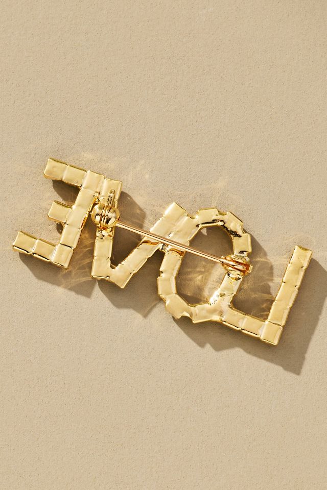 Worded Crystal Brooch #1