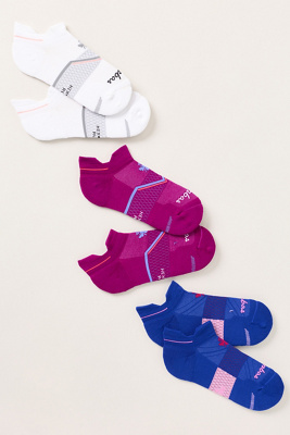 Bombas Running Ankle Socks, Set Of 3 In Purple