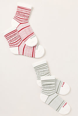 Bombas Holiday Half-calf Socks, 2-pack Gift Box In White