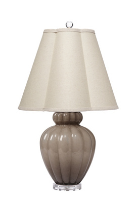 Anthropologie Agnes Taupe Glass Table Lampu200b