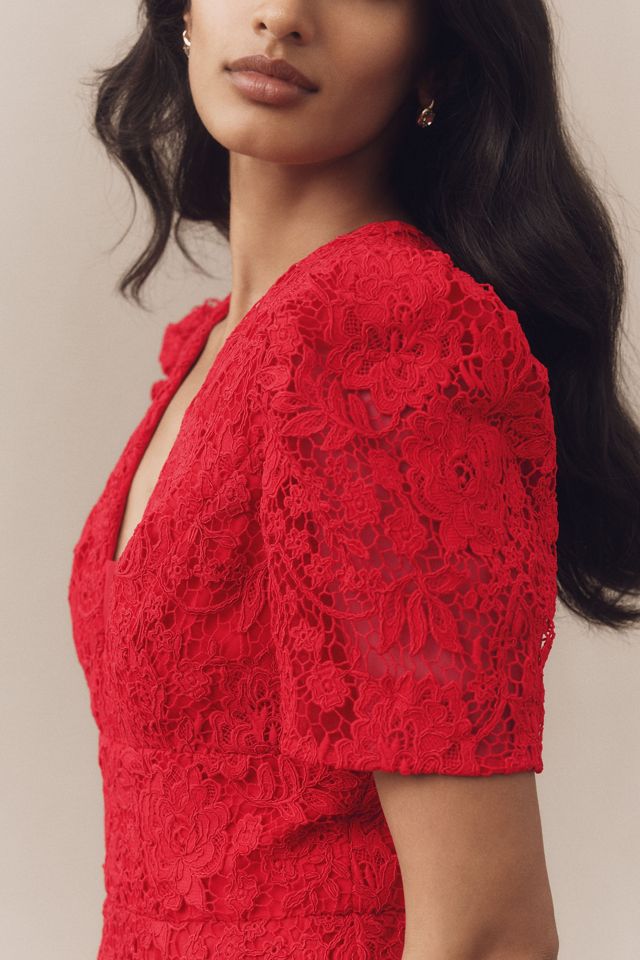 Dress The Population Hallie Short-Sleeve V-Neck A-Line Mini Dress #3