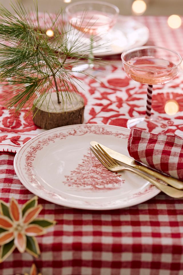 Terrain Red Gingham Linen Tablecloth #2