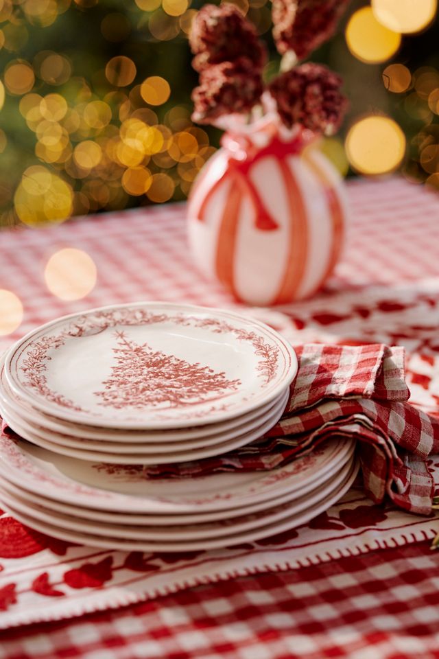 Terrain Red Gingham Linen Tablecloth #3