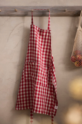 Terrain Red Gingham Linen Apron