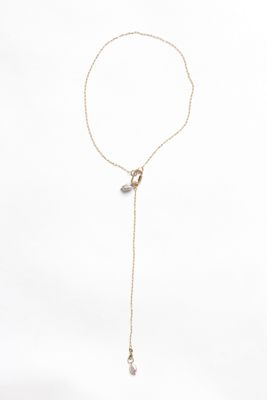 Nicolas Ambrosio Pearl Lariat Chain Necklace