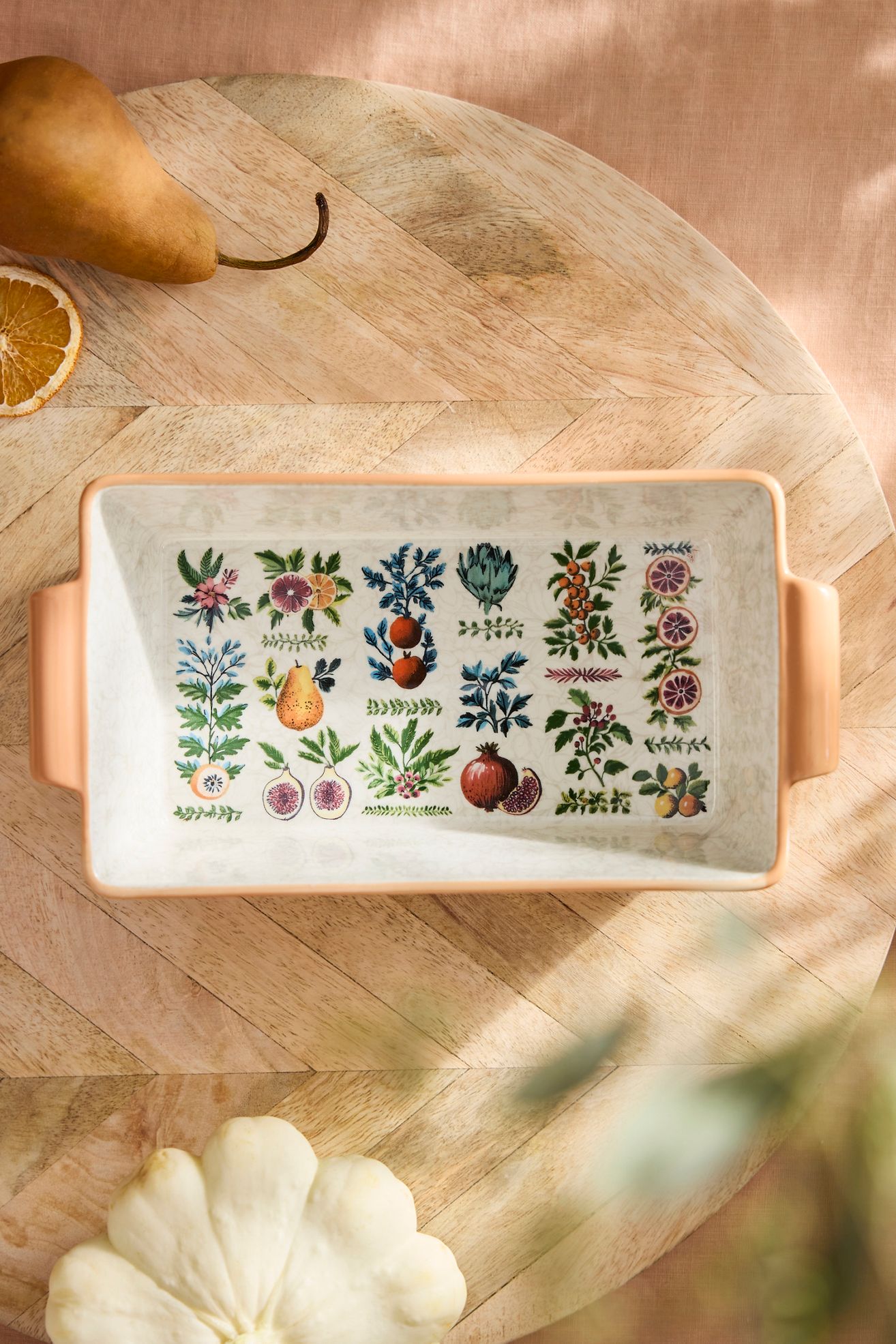 Autumn Bounty Stoneware Loaf Dish - Coral, Standard, One Size