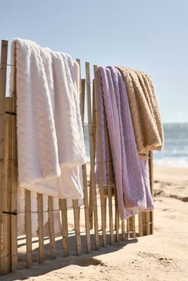 Faux Fur Cable-Knit Sweater Throw Blanket