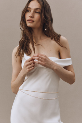 Ettika Pearl Strand Body Chain In Gold
