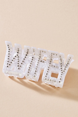 Untamed Petals Wifey Hair Claw Clip In White