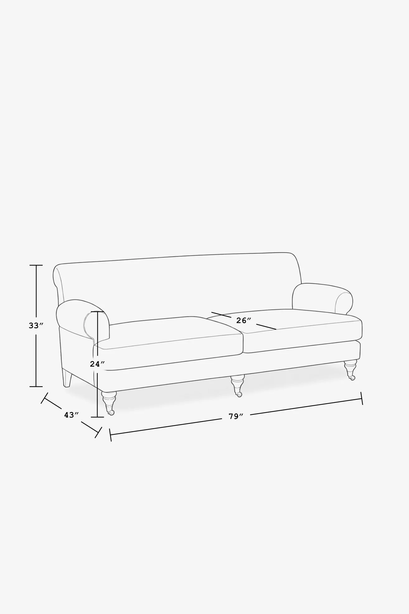 Willoughby Printed Two-Cushion Sofa - thumbnail 7