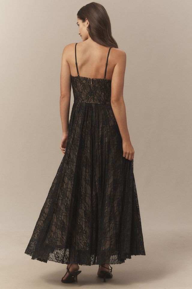 Hutch Amara Corset Pleated Lace Fit & Flare Midi Dress #1