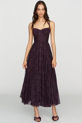 Hutch Amara Fit & Flare Pleated Midi Dress