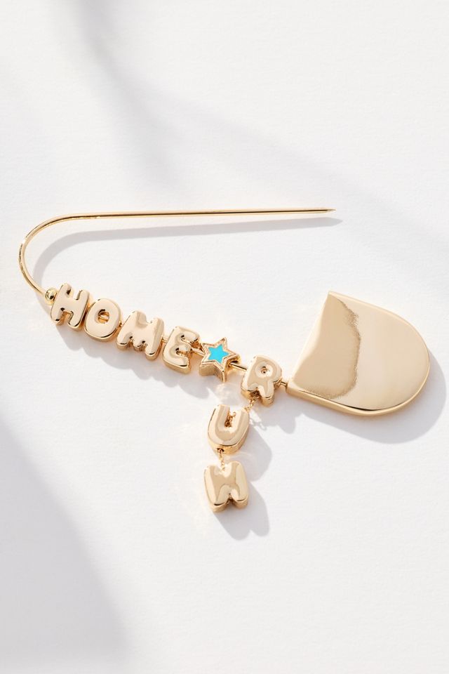 Summer Bubble Letter Safety Pin Brooch #1