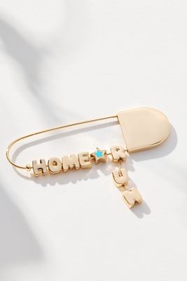 Summer Bubble Letter Safety Pin Brooch