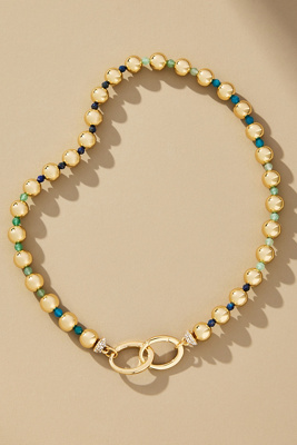 By Anthropologie Multi-bead Interlink Necklace In Blue