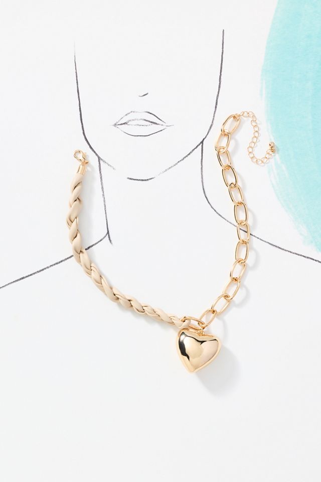 Chain Heart Pendant Necklace #4