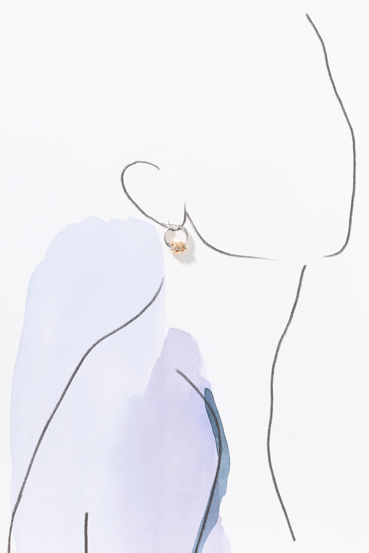 Two-Tone Huggie Hoop Earrings