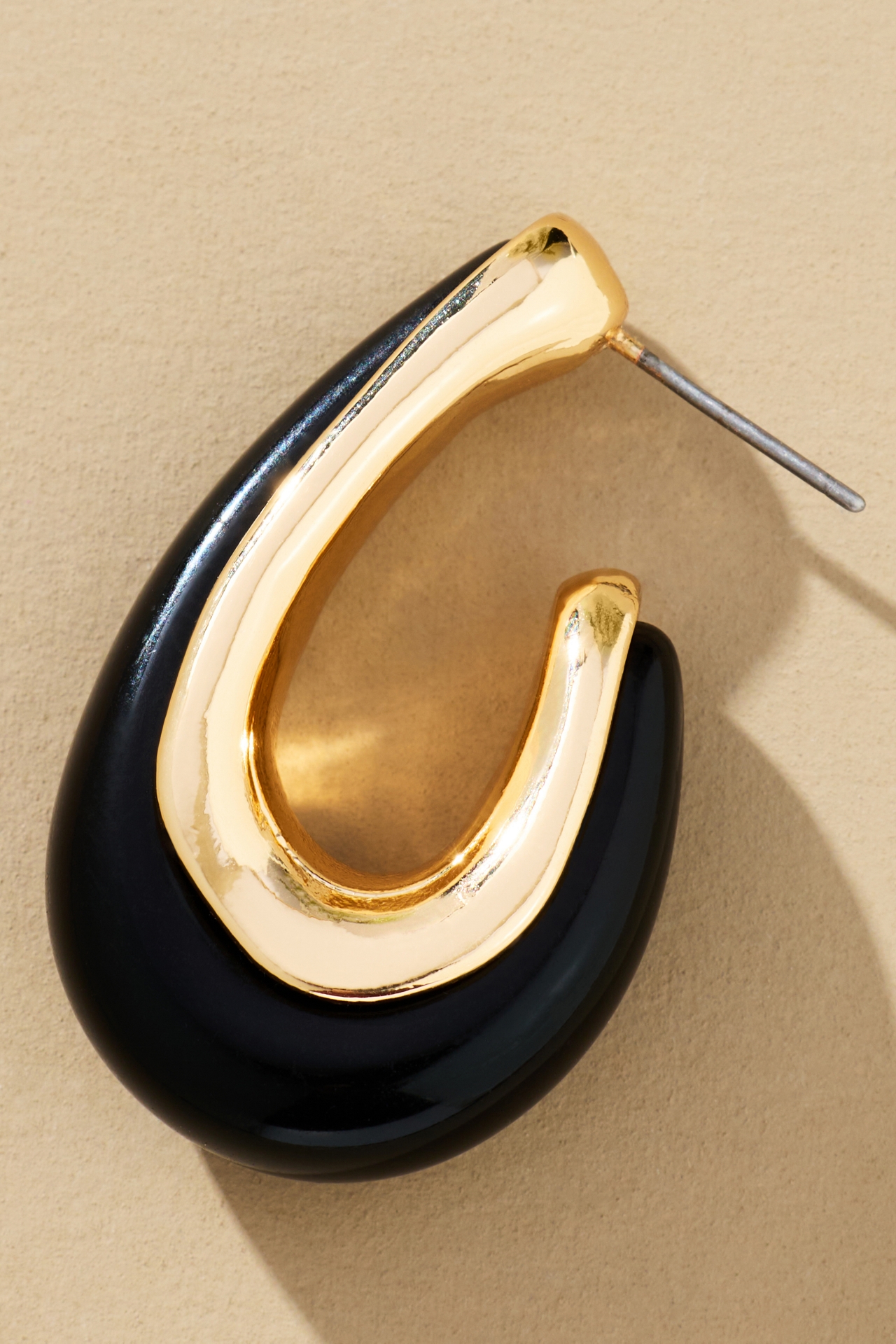 Metal & Resin Hoop Earrings