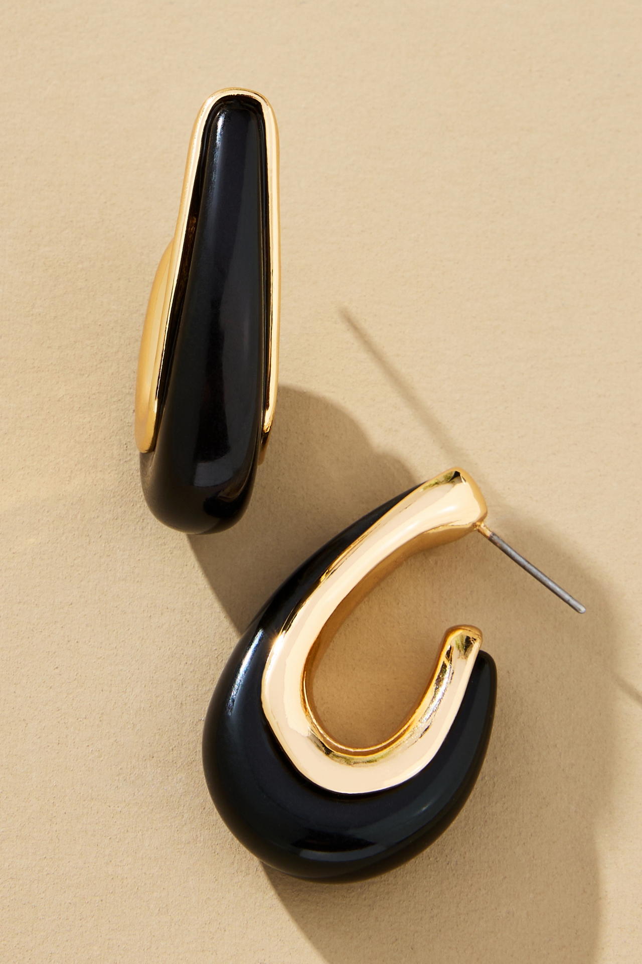 Metal & Resin Hoop Earrings