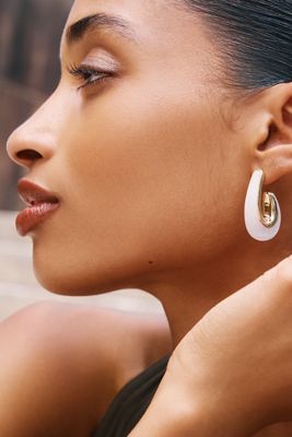 Metal & Resin Hoop Earrings