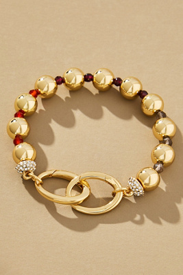 By Anthropologie Multi-bead Interlock Bracelet In Red