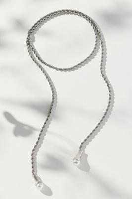By Anthropologie Pearl Pendant Wrap Necklace In Silver
