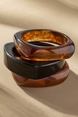 By Anthropologie Bangle Bracelets, Set Of 3 In Brown