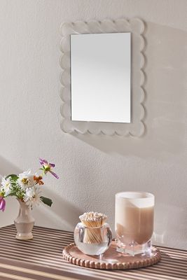 Tara Wilson Scalloped Rectangle Wall & Tabletop Mirror​
