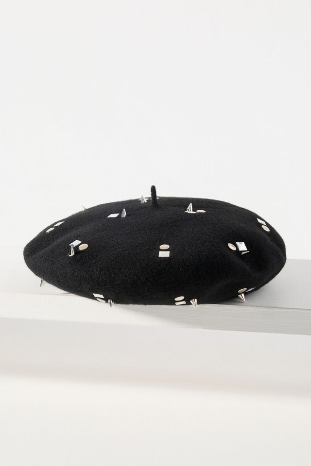 San Diego Hat Co. Last Nite Studded Wool Beret #1