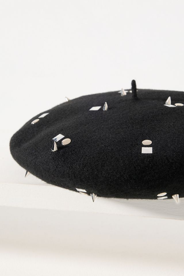 San Diego Hat Co. Last Nite Studded Wool Beret #2